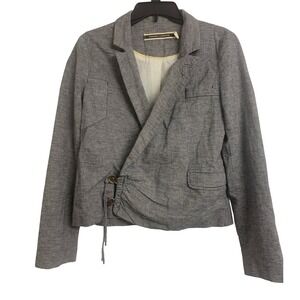 Daughters of the Liberation Coastal Linen Blend‎ Cropped Striped Blazer  M